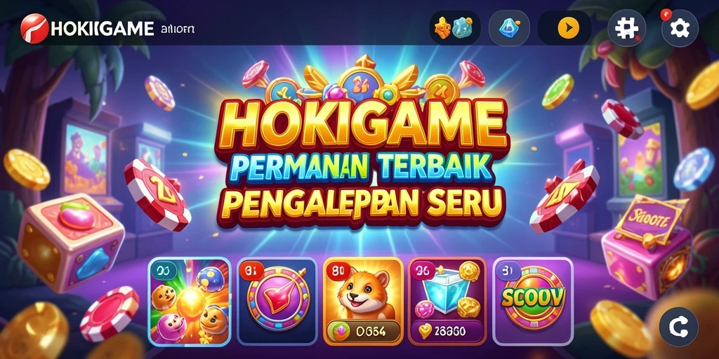 Tampilan gameplay seru HOKIGAME saat memutar gulungan Slot.