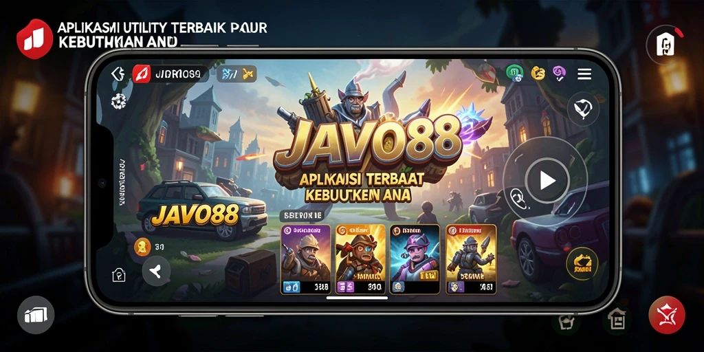 Screenshot utama dari JAVO88 menampilkan antarmuka aplikasi Utility yang bersih dan informatif.