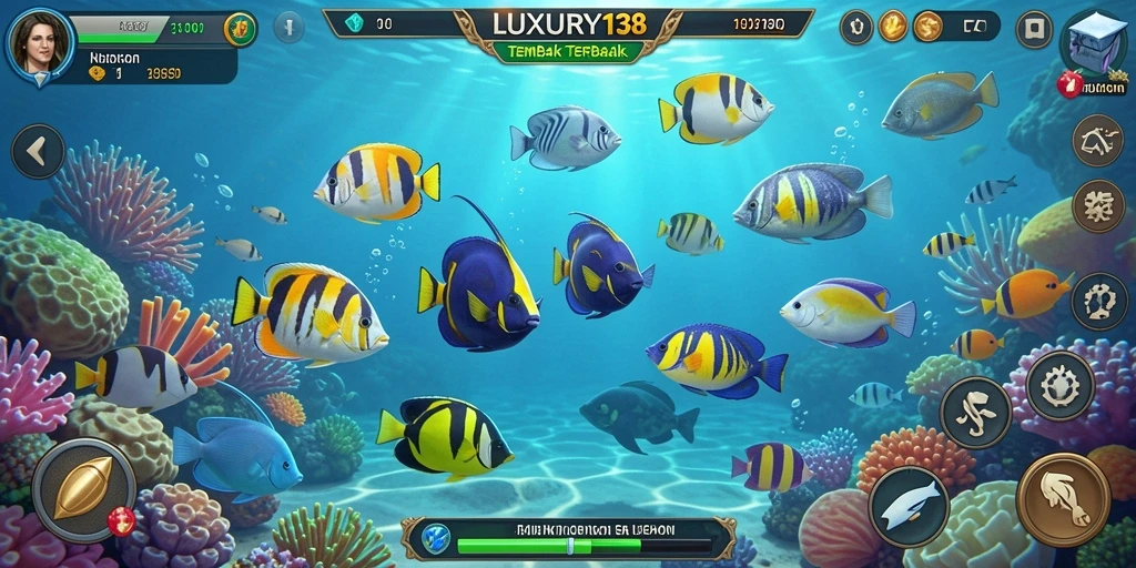 Tampilan gameplay menembak ikan yang seru dan mengasyikkan.