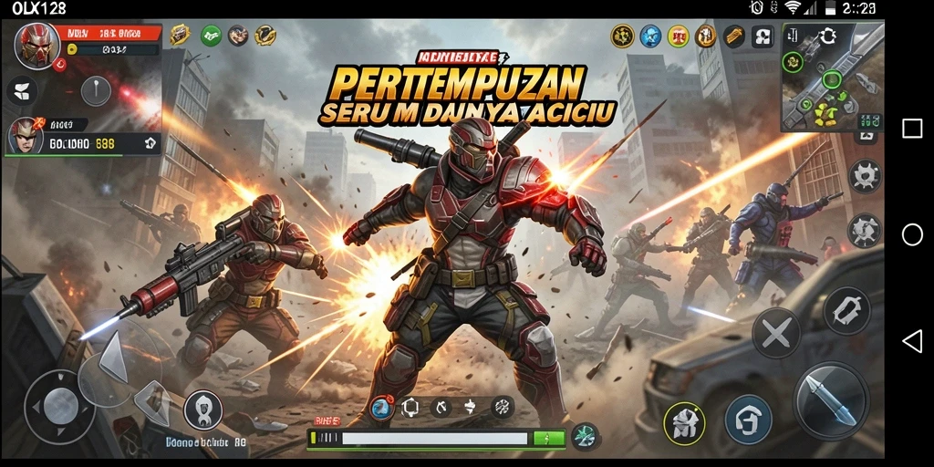 Screenshot gameplay menampilkan aksi seru dalam OLX128.